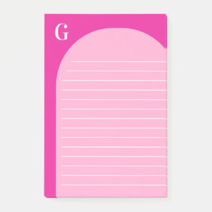 Post-it® Arche à deux nuances rose Monogrammé