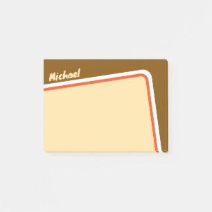 Post-it® Arche Brown Retro Orange Blanc Anglé Personnalisé