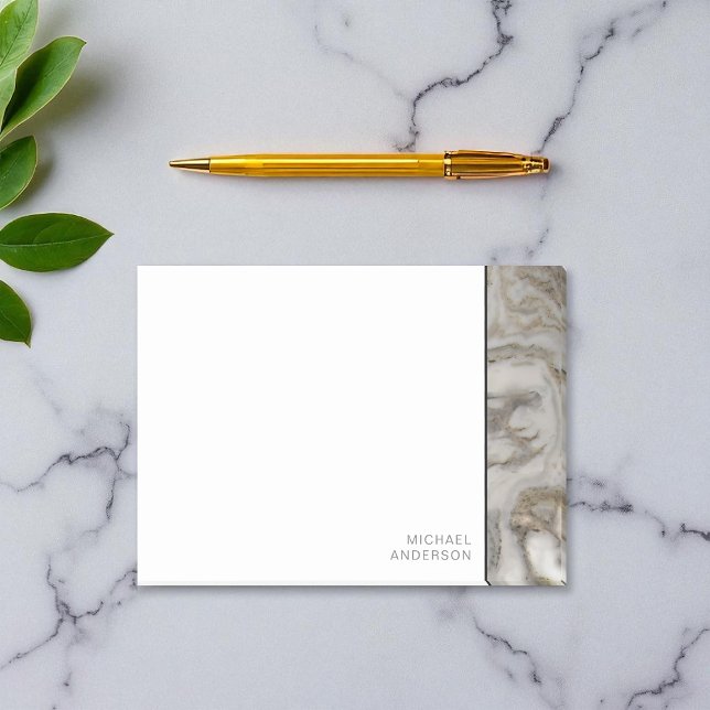Post-it® Arête de marbre classique avec votre nom (Créateur téléchargé)