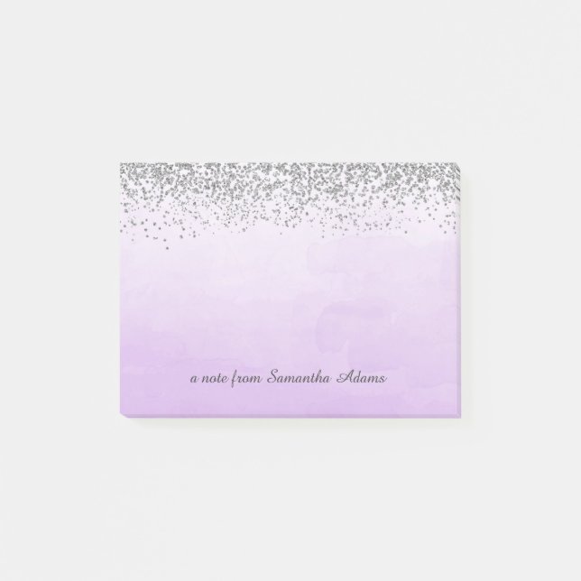 Post-it® Argent et notes de pourpre d'Ombre (Devant)