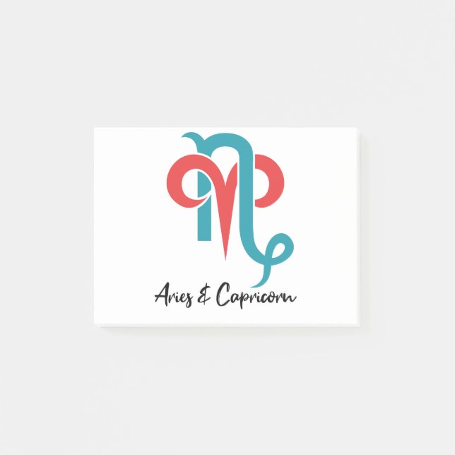 Post-it® Aries et Capricorne Couples Zodiac Astrologie (Devant)