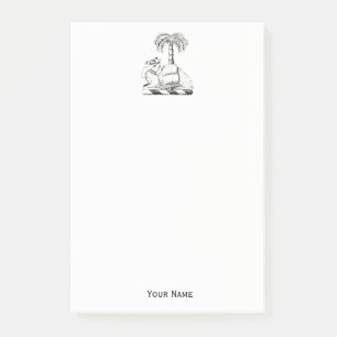 Post-it® Armoiries de Preppy Heraldic Camel Palm Tree