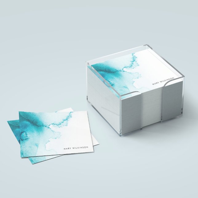 Post-it® Arrière - plan Aqua Blue Watercolor (Aqua Blue Watercolor Background Post-it Notes)