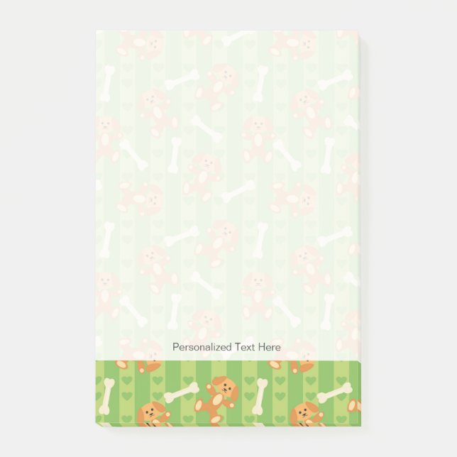 Post-it® arrière - plan avec chiens et os (Devant)