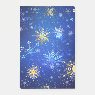 Post-it® Arrière - plan Bleu XMAS avec des flocons de neige