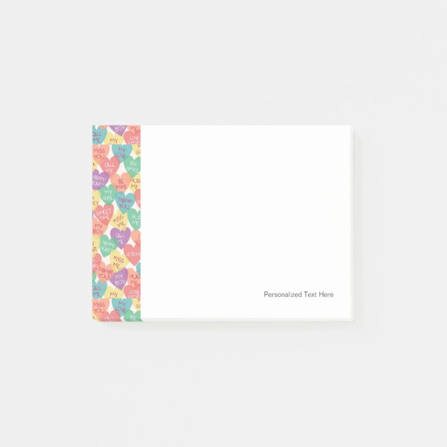 Post-it® Arrière - plan de forme d'amour (Devant)