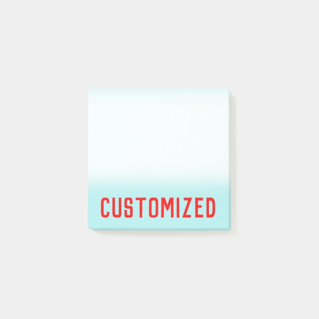 Post-it® Arrière - plan de turquoise et nom personnalisé (Devant)