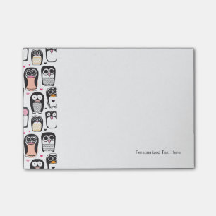 Post-it® arrière - plan d'illustration de l'oiseau pingouin