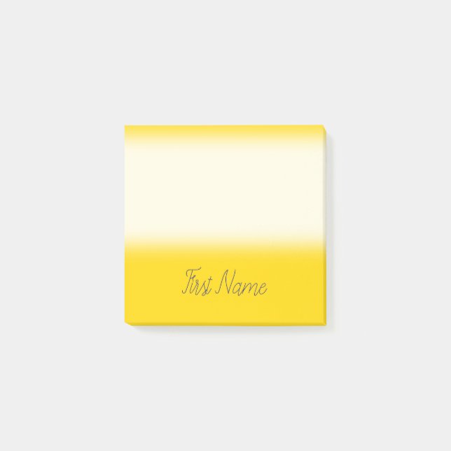 Post-it® Arrière - plan jaune minimal avec le nom bleu de (Devant)