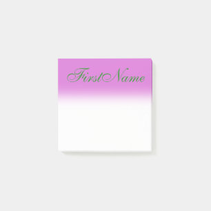 Post-it® Arrière - plan minimal d'orchidées + Nom vert de l