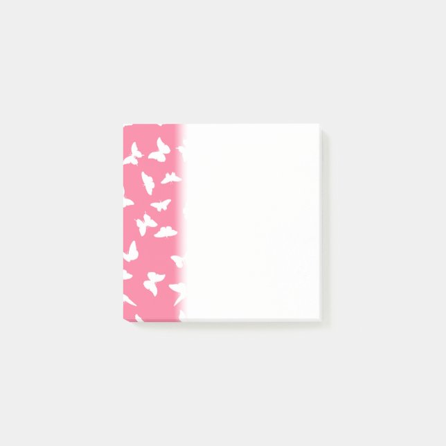 Post-it® Arrière - plan rose papillon blanc Motif esthétiqu (Devant)