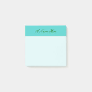 Post-it® Arrière - plan simple de turquoise avec le nom