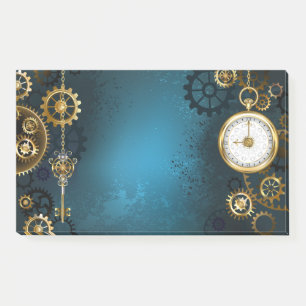 Post-it® Arrière - plan turquoise à vapeur avec engrenages