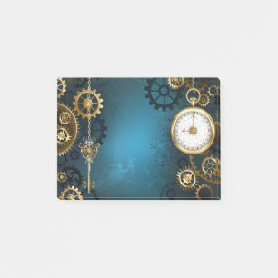 Post-it® Arrière - plan turquoise à vapeur avec Gears