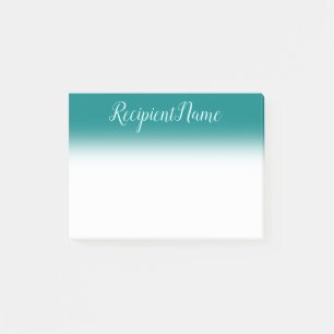 Post-it® Arrière - plan turquoise et nom cyan léger de