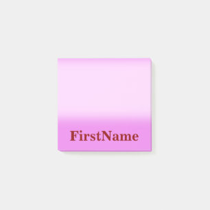 Post-it® Arrière - plan violet clair et nom gras rouge fonc