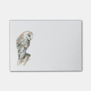 Post-it® Art de nature d'oiseau de hibou de grange