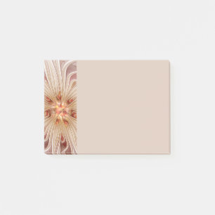 Post-it® Art fractal de fleurs pastel pêche moderne abstrai