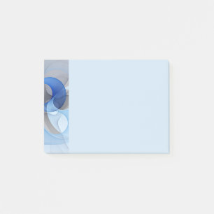 Post-it® Art graphique fractal abstrait bleu gris moderne