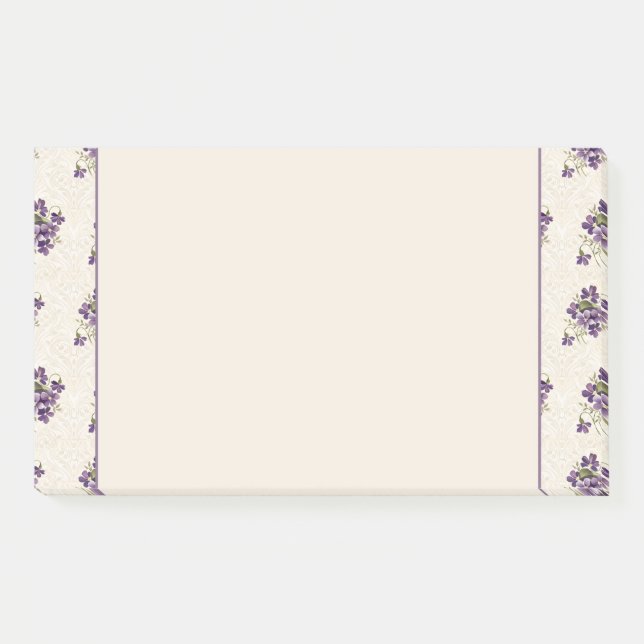 Post-it® Art Nouveau Violet Floral Pattern (Devant)