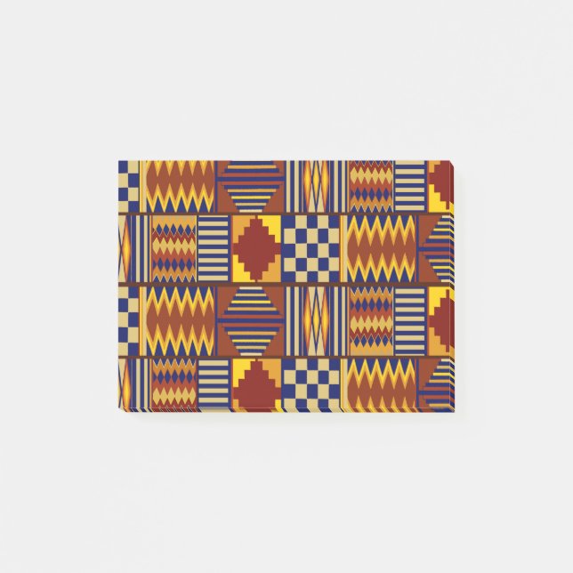Post-it® Art populaire tribal - Rust Navy Jaune (Devant)