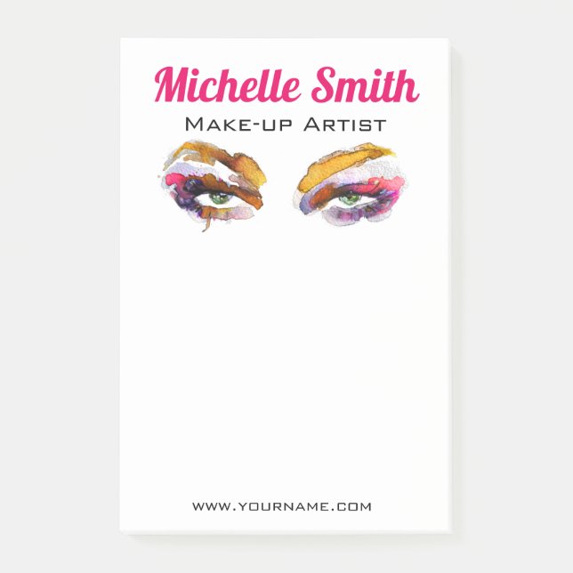 Post-it® Artiste branché de maquillage oculaire aquarelle d (Devant)