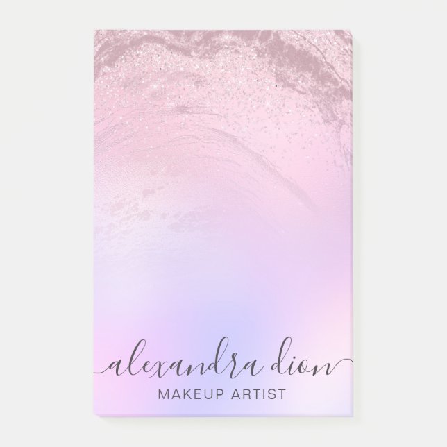Post-it® Artiste de maquillage en marbre parties scintillan (Devant)