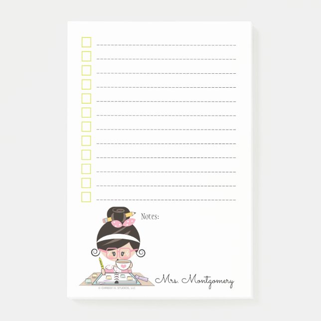 Post-it® Asiatique collant de professeur de plans de cours (Devant)