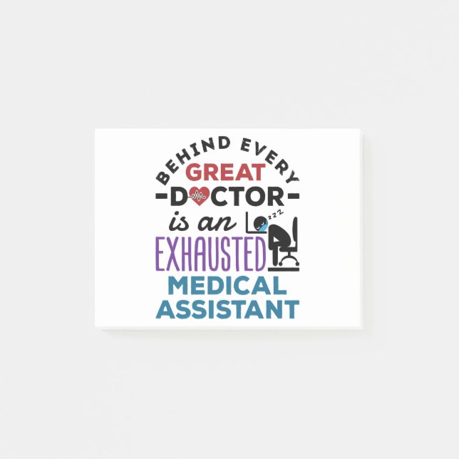 Post-it® Assistant Médicale Exhausted Funny Appréciation (Devant)