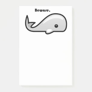 Post-it® Attention au dessin animé de la baleine blanche