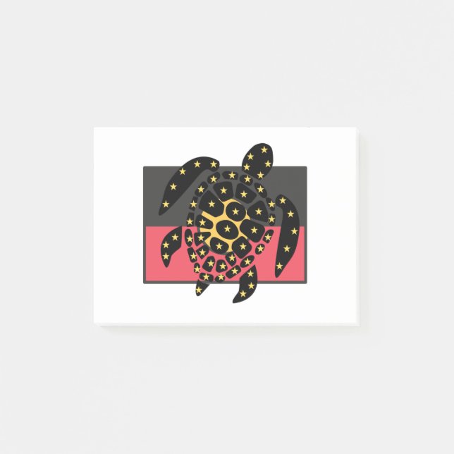 Post-it® Australian Aboriginal Flag And Sea Turtle (Devant)