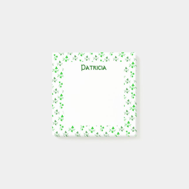 Post-it® Autocollants Motifs Shamrocks verts personnalisés (Devant)