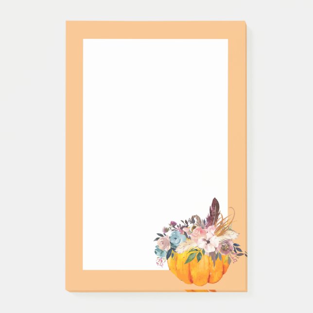 Post-it® automne, floral, notes citrouilles post-it (Devant)