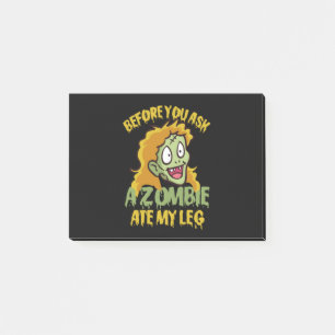 Post-it® Avant de demander à un Zombie de manger mon Humour