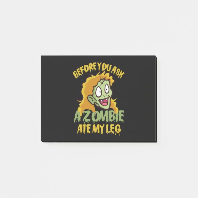 Post-it® Avant de demander à un Zombie de manger mon Humour (Devant)