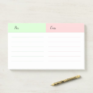 Post-it® Avantages et Inconvénients de la Prise de Décision