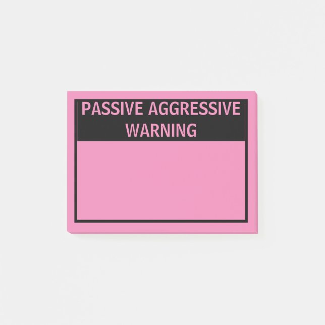 POST-IT® AVERTISSEMENT AGRESSIF PASSIF NOTES POST-IT (Devant)