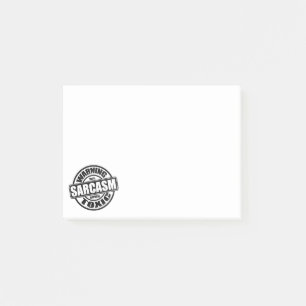 Post-it® Avertissement Sarcasme toxique Phrase humoristique