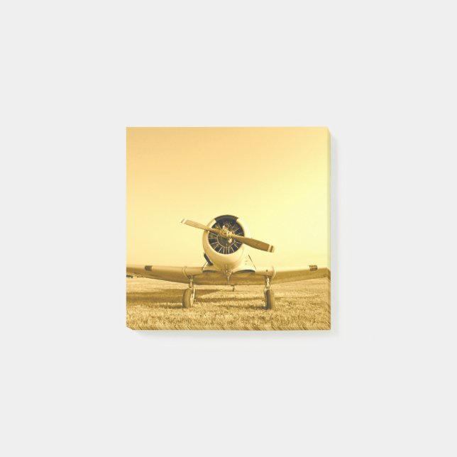 Post-it® Avion Vintage jaune d'or 3x3 (Devant)