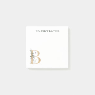 Post-it® B Monogramme Floral Personnalisé