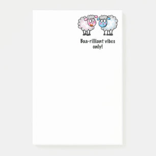 Post-it® Baa-rilliant - Paire de moutons de dessin animé mi