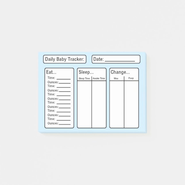 Post-it® Baby Boy - Baby Tracker Post-it Notes (Devant)