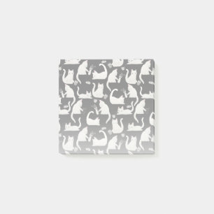 Post-it® Bad Cats Knocking Stuff Over, White Cats on Black