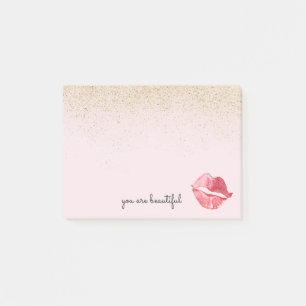 Post-it® Baiser fascinant d'aquarelle d'or vous êtes beaux