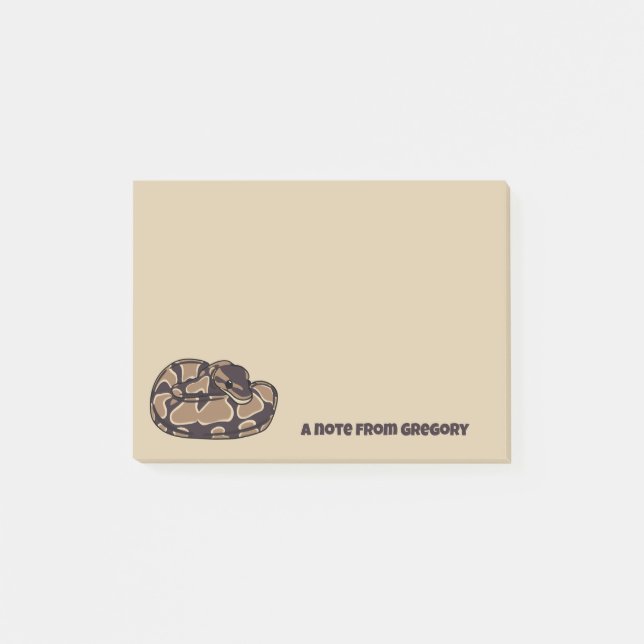 Post-it® Ball Python Snake, Brown et Tan Personnalisé (Devant)