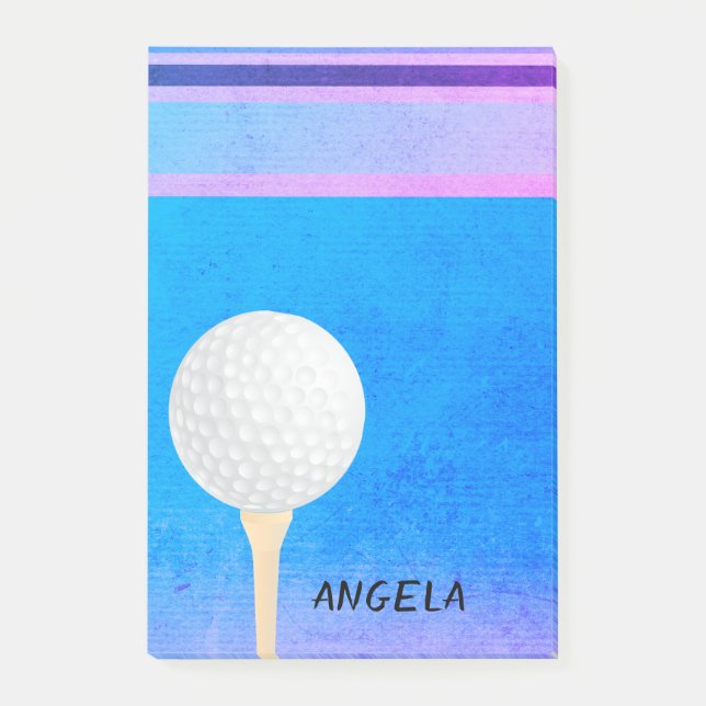Post-it® balle de golf bleu peint rayures modernes pour les (Devant)