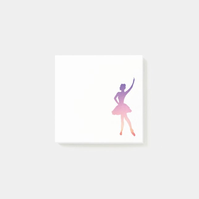 Post-it® Ballerina fille silhouette rose violet (Devant)