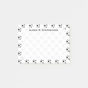Post-it® Balles de football Monogram sur fond blanc