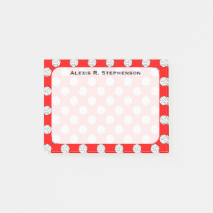 Post-it® Balles de volley-ball Monogramme Rouge