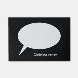 Post-it® Ballon de la parole avec le texte nommé fait sur